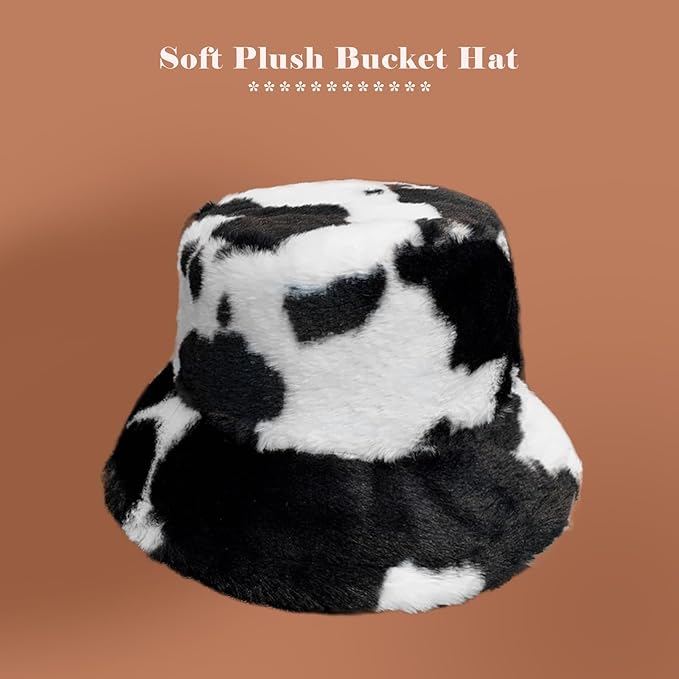 Winter Soft Faux Fur Plush Bucket Hat, Lovely Fisherman Cap, Fashion Outdoor Thick Warm Sun Cap for Women