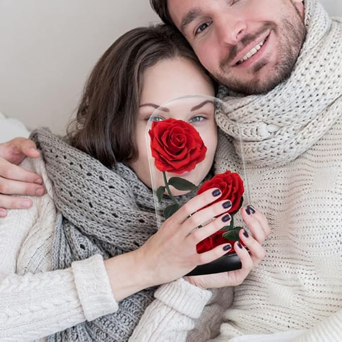 Gifts for Women Forever Preserved Red Rose,Birthday Valentines Day Gift with Red Eternal Flower in Glass Dome,Gifts for Valentine's Day Mothers Day Christmas Anniversary Birthday (#red)
