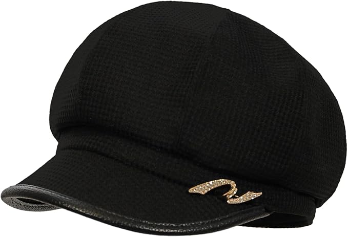 Women Retro Classic Visor Newsboy Cabbie Cap Beret Hats with Flower Buckle for Woman Ladies