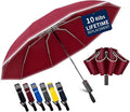 4-in-1 Inverted Travel Umbrella Compact, Automatic Large Umbrellas for Rain & Sun, Portable Windproof Umbrella for Backpack, Reverse Folding Umbrella for UV with Reflective Strips,Lightweight
