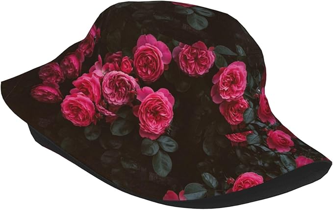 Rose Bucket Hat Womens Fisherman Hat Flower Sun Hats Cute Caps Rose Flower Hats for Women Outdoor