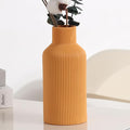 Ceramic Vase for Decor,Minimalist Modern Farmhouse Decorative,Small Flower Vase for Pampas Grass,Table,Shelf Bookshelf Decor,Mantel,Entryway Decoration and Centerpieces(8 inch,Orange)