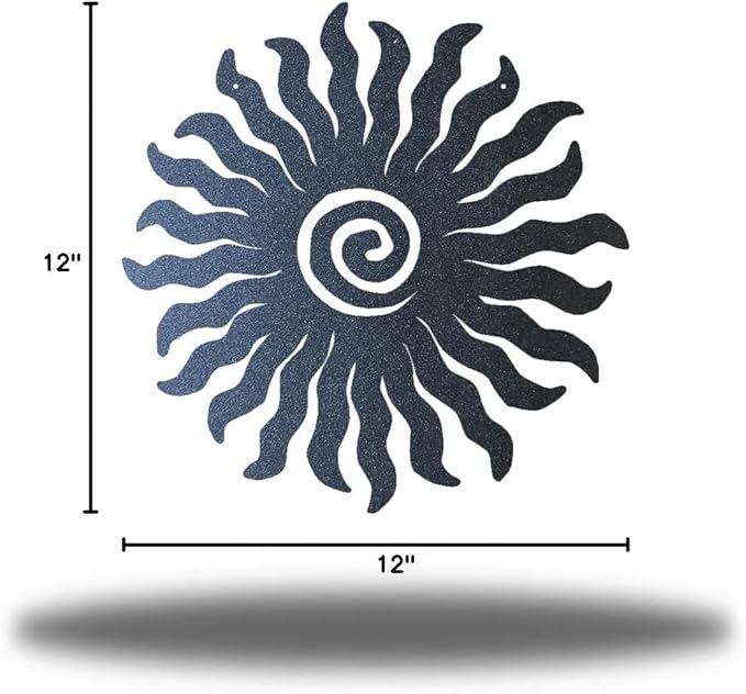 Riverside Designs Sunburst Metal Wall Art Steel Outdoor Decor - Heavy-Duty and Waterproof - Made in USA (18", Black)