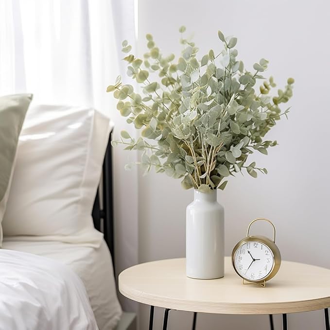 20 Pcs Fake Eucalyptus Stems Faux Eucalyptus Leaves Eucalyptus Artificial Fake Greenery for Centerpiece Fake Flower for Vase Home Bouquet Wedding Decoration