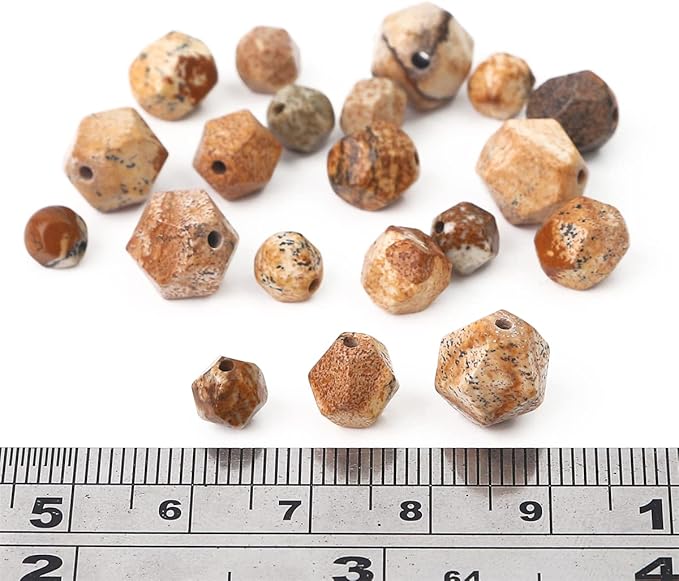 Faceted Natural Brown Picture Jasper Stone Round Beads 8mm 36cm/Strand for Jewelry Making