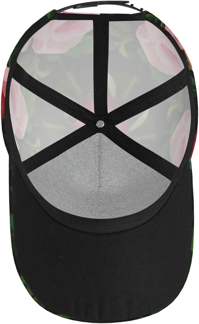 Rose Snapback Cap Womens Baseball Hats Flower Floral Sun Cap Women's Baseball Caps Cute Hats