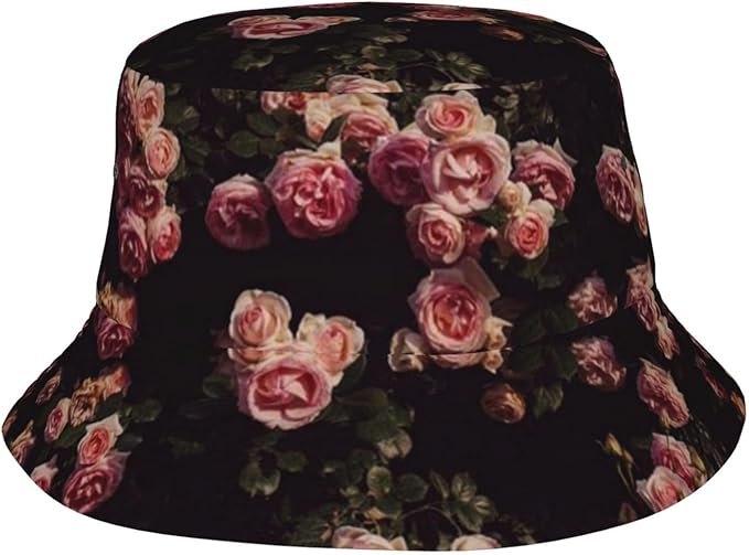 Rose Bucket Hat Womens Fisherman Hat Flower Sun Hats Cute Caps Rose Flower Hats for Women Outdoor