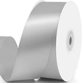 1-1/2" x 50 Yards Satin Ribbon - Silver Silk Ribbon with Spool - Ideal for Gift Wrapping, Floral Bouquets, Crafts, Wedding Party Decorations, Christmas and Sewing Projects