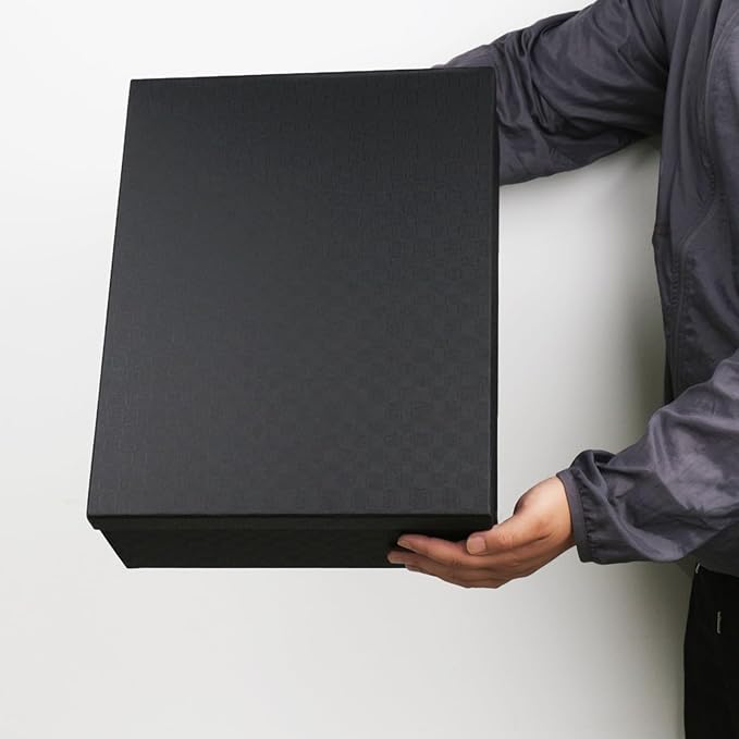YINUOYOUJIA 3 Pack Large Black Gift Box 16.5x13x5.5 inches,Black Boxes with Lids for Presents,Birthday,Valentine's Day,Mother's Day,Christmas,Anniversary.