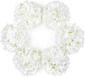 DuHouse Artificial Bigger Silk Hydrangea Flower Heads with Stem Fake White Hydrangea Flowers for Wedding Home Garden Centerpiece Pack of 6