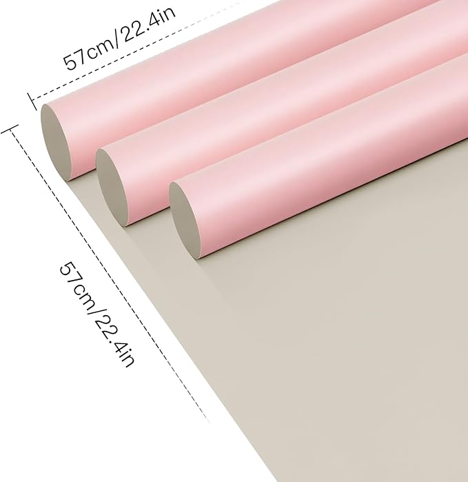 WRAPAHOLIC 20 Sheets Flower Wrapping Paper - 22.4 x 22.4 inch Pink Color Water-Resistant Floral Bouquet Wrapping Paper, Florist Supplies Packaging for Wedding Birthday Gift DIY