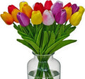 20pcs Faux Tulips Artificial Flowers Faux Flowers PU Fake Tulips 13.5 Inch Mother's Day Easter Valentine’S Day Gifts in Home Kitchen Spring Decorations For Home (Multicolor-3)