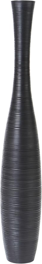 Leewadee Decorative 41 inches Tall Floor Vase for Living Room Home Decor, Black, Resin