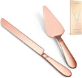 Cake Cutting Set for Wedding - Extended Cake Knife and Server Set Thickened Stainless Steel 13.0" Cake Cutter 10.49" Pie Spatula Great for Birthday Anniversary Christmas Gift 2 Pcs Rose Gold