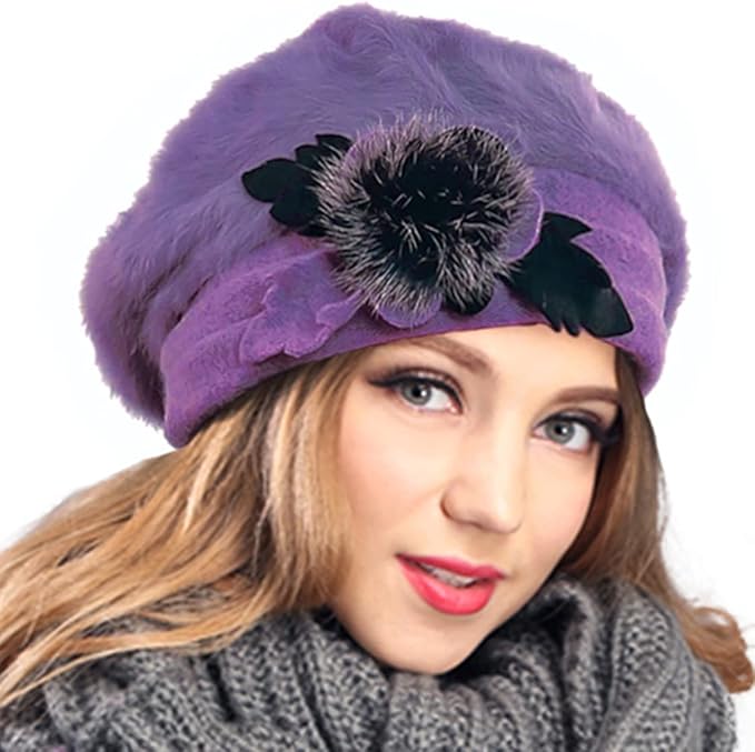 VECRY Women's 100% Wool Bucket Hat Felt Cloche Beret Dress Winter Beanie Hats