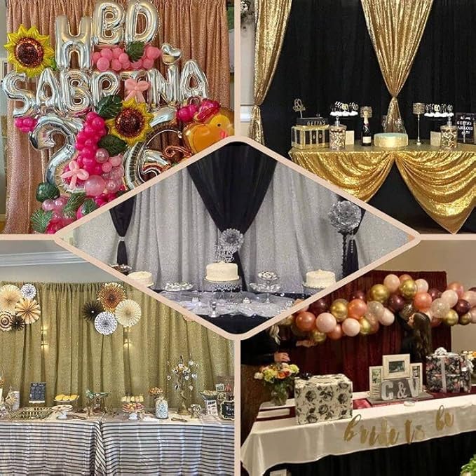 10FT x10FT Champagne Metallic Sheer Spandex Backdrop, 1 Panel Glitter Photography Background, Stretchy Spandex Fabric for Wedding, Party, Baby Shower, Photo Booth Decor
