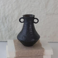 Rustic Small Ceramic Vase, Handcrafted Black Farmhouse Vase, Wabi Sabi Pottery Decor for Kitchen, Bedroom, Office, Living Room, Bathroom, Shelf Centerpiece Table
