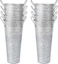 4pcs 10inch Small Galvanized Flower Bucket,Small Metal Vases for Flowers,Metal Vase,Flower Vases for Bouquet,Flower Buckets for Flower Bar Supplies (Silver,10inch Height,Set of4)
