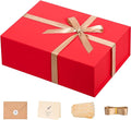 LIFELUM Red Christmas Gift Box 13.85 x 8.35 x 4.45 inch Large Gift Boxes with Magnetic Closure Luxury for Gifts Box Contains Card, Ribbon, Shredded Paper Filler Wedding, Halloween, Birthday
