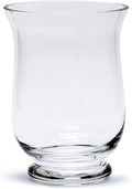 WGV Unique Bouquet Vase, 5.5" W, 8" H, Clear Short Hurricane Glass Candle Holder, Floral Planter Terrarium, Home Wedding Event Decor, 1 Piece (VHV0808)