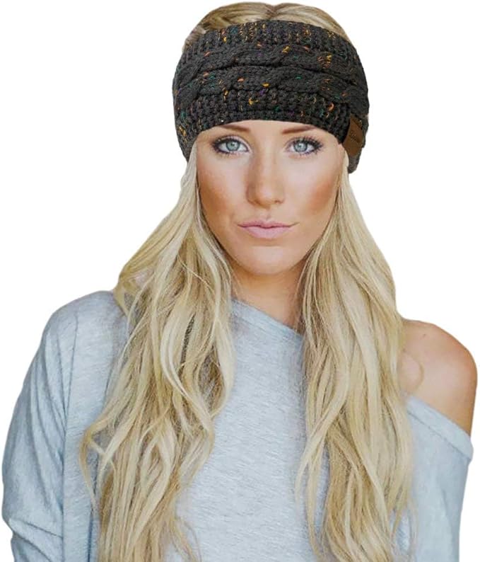 Loritta Womens Ear Warmers Headbands Winter Warm Fuzzy Cable Knit Head Wrap Fleece Lined Gifts