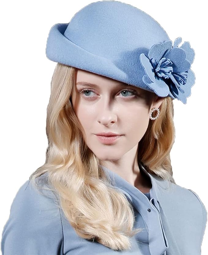 Women Wool Felt Ribbon French Fashion Vintage Millinery Beret Hats Top Cap Ladies Party Wedding Fedoras Chapeau