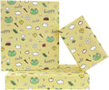 Geluode Frog Wrapping Paper for Kids Boys Girls, 4 Folded Sheets Cute Frogs Chick Daisy Flower Apple Design Yellow Wrapping Paper for Birthday Baby Shower - 20x28 Inches