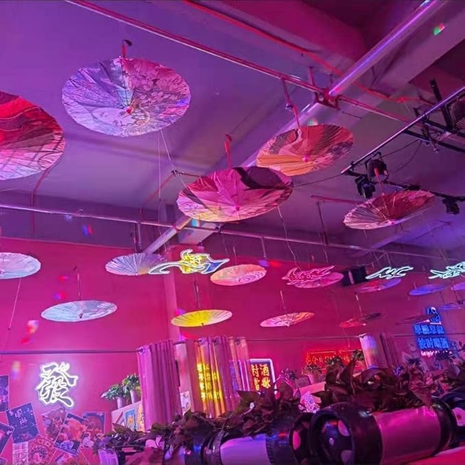 Parasol Chinese Style Classical Oil Paper Umbrella Rainproof Umbrella, Parasol Pendent Floral Mulitcolor Paper and Bamboo Painted Paper Parasol