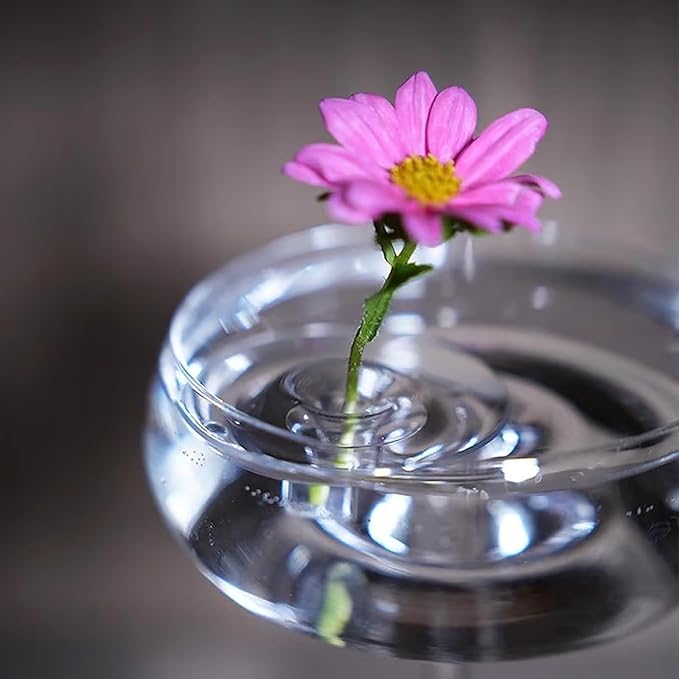 2025 Creative Floating Flower Floral Arrangement Holder,Modern Floating Vase Pedestal Stand,Innovative Floating Flower Display Stand Clear Acrylic Flower Bowl Stem Holder (10PCS, Small)