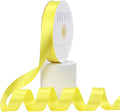 Lemon Yellow Satin Ribbon, Double Faced 7/8 Inch X 50 Yards Lemon Yellow Ribbon, Premium Satin Ribbon for Gift Wrapping, Crafts, Hair Bow Making, Sewing, Flower Bouquet, Wedding Party Decor