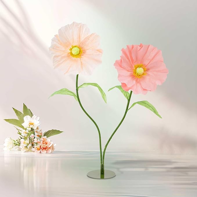 B-COOL Artificial Giant Flowers for Wedding Decoration: Pink Huge Flowers 5.58 ft Large Paper Flower Champagne Faux Floral for Reception Arrangements Photographic Props Party Background Decor