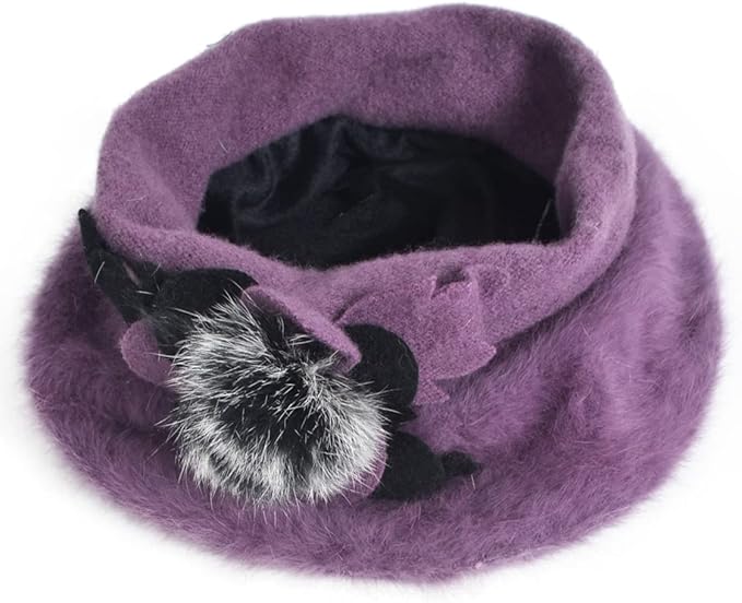 VECRY Women's 100% Wool Bucket Hat Felt Cloche Beret Dress Winter Beanie Hats