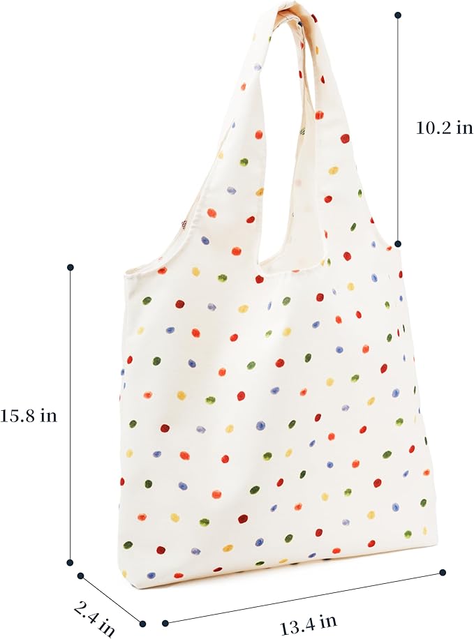 Canvas Tote Bag, Large Capacity Shoulder Bag with Inner Pockets, Foldable Shopping Bag