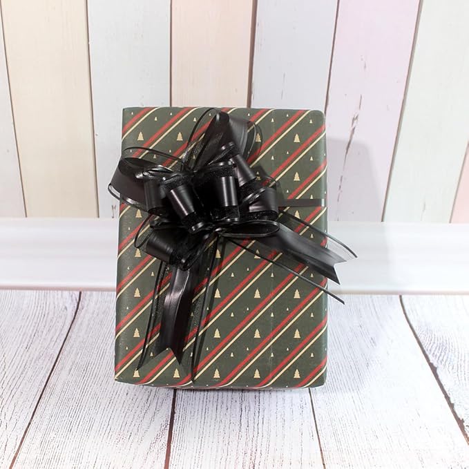 WEWILUCK Large Black Gift Bows - 15PCS Perfect bows for Gift Wrapping, Pull Bows for Man Present Decoration Birthdays Holiday and More(6 inches)