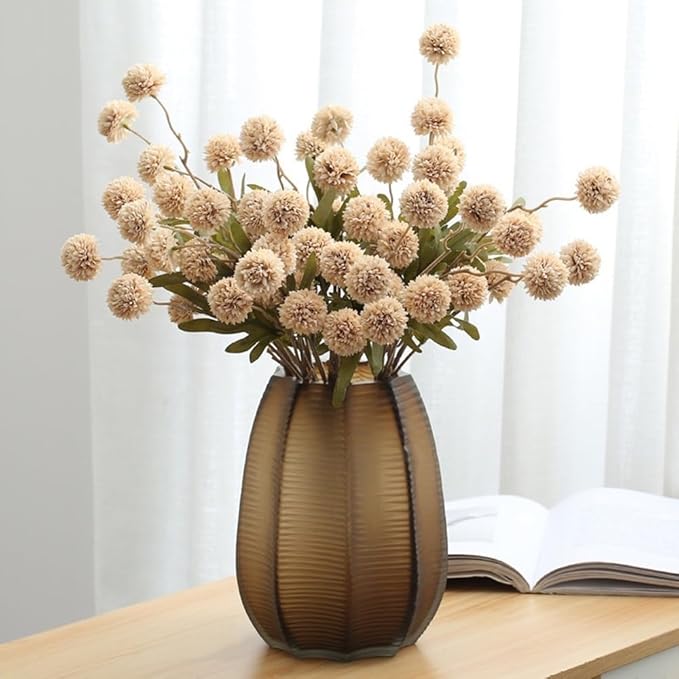 Artificial Flowers for Vases 20.5 Inch 10 Stems，Silk Dried Fake Mums Bouquet Indoor Faux Floral Arrangements for Decoration (Beige)