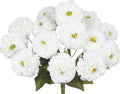 2 Pcs Artificial Flowers Spring Summer Outdoor Flowers White Zinnias Silk Flowers with Stems Zinnia Elegans Artificial Zinnias for Outdoors Floral Arrangements Table Centerpieces Wedding Decor