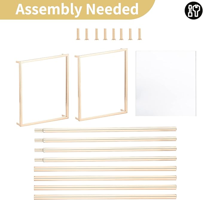 Nuptio Gold Vases for Centerpieces Wedding with Acrylic Panel - 2 Pcs 31.5 inch Tall Metal Flower Vase Flowers Stand - Elegant Bulk Weddings Decoration Table Geometric Centerpiece for Party Tables