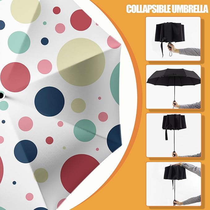 Small Compact Travel Automatic Folding Umbrella for Women, Portable Lightweight, Rain, Wind, UV Sun Shade