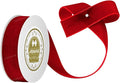 Red Velvet Ribbon - 1 inch x 5 Yards for Gift Wrapping, Crafts, Christmas Decor, Bow Making, Vintage Fabric DIY
