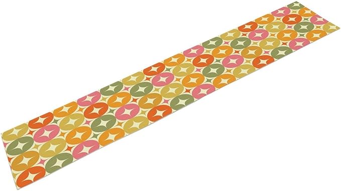 Mid Century Table Runner, Flag Retro Atomic Starburst 1950s Abstract Geometric Space Tabletop Decoration for Home Kitchen Restaurant Table Flag 13x90 Inch