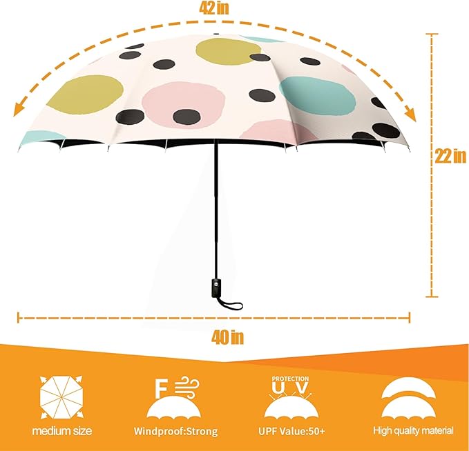 Small Compact Travel Automatic Folding Umbrella for Women, Portable Lightweight, Rain, Wind, UV Sun Shade