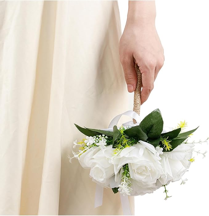 Ochine Bride & Bridesmaid Bouquets - Silk Hand Holding Flower Bouquet for Valentines Day Decor & Wedding Party Supplies