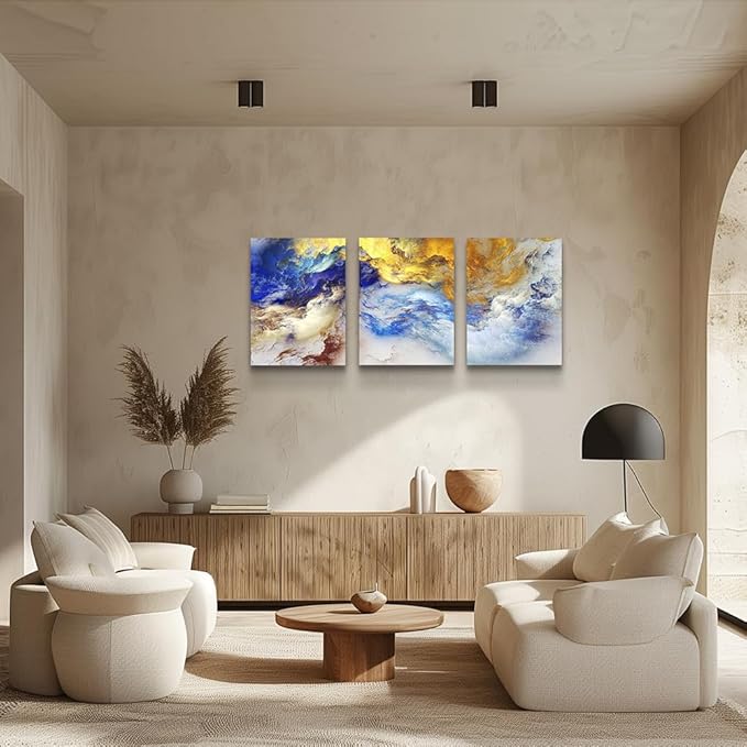 Abstract Wall Art for Living Room Bedroom Decoration Office Wall Decor Wall Artworks 3 piece Bathroom decor Giclee posters Abstract Watercolor painting Canvas Prints Pictures modern Home decor Art