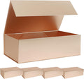 Rose Gold Gift Box with Magnetic Lid 13.8x8.3x4.4 in, Bridesmaid Groomsman Proposal Box, Large Rectangle Storage Box 5 Pack