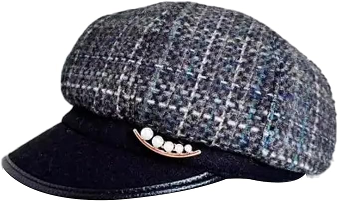 Women Retro Classic Visor Newsboy Cabbie Cap Beret Hats with Flower Buckle for Woman Ladies