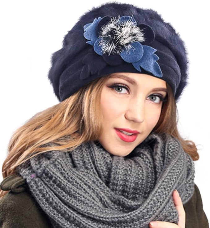 VECRY Women's 100% Wool Bucket Hat Felt Cloche Beret Dress Winter Beanie Hats