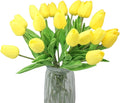 10-Heads Artificial Flowers Home Decor Mini Tulip Real Touch Tulips Wedding Bouquets for Bride (Yellow)