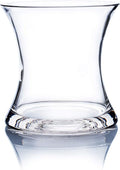 WGV Unique Bouquet Vase, 5.5" W, 6" H, Clear Short Hurricane Concaved Neiman Glass Floral Container, Home Wedding Event Decor, 1 Piece (VHV0606)