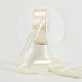 MEEDEE Ivory Satin Ribbon 1-1/2 Inch Ivory Ribbon Lux Double Faced Satin Ribbons by 50 Yards Beige Polyester Satin Ribbons for Crafts, Weddings, Flower Bouquet, Holiday Decorating