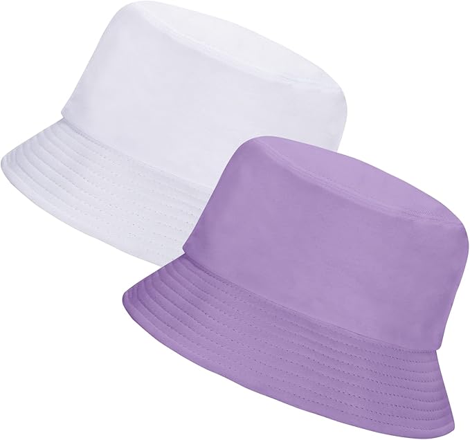 Rosoz 1 & 2 Pack Bucket Hat for Women Men Summer Travel Beach Sun Hat Outdoor Cap Unisex Bucket Hats